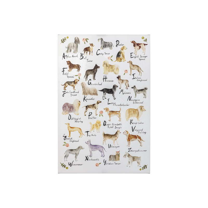 Toile texturée «Dog Alphabet» par Melissa Wang, H 36 po x l 24 po x P 1,5 po