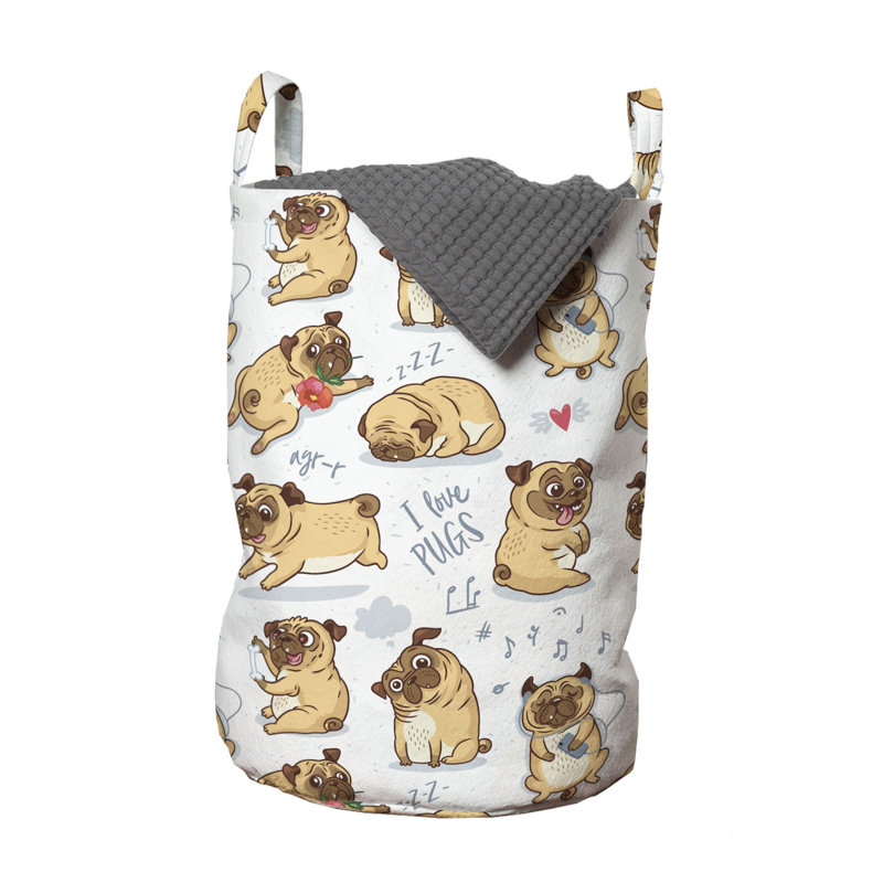 Ambesonne Fabric Laundry Bag with Handles