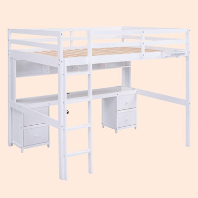 Lit plateforme avec rangement complet