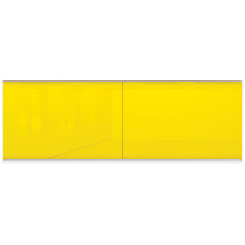 Panneau de verre mural Liso, 48 po x 144 po, Jaune