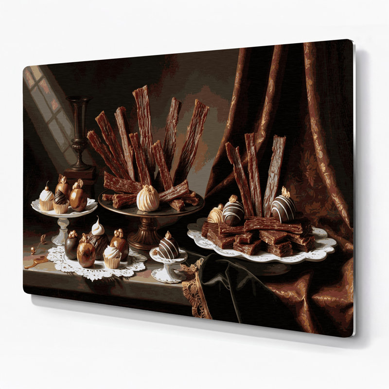 Art mural en métal noir Desserts, H 11 po x l 14 po