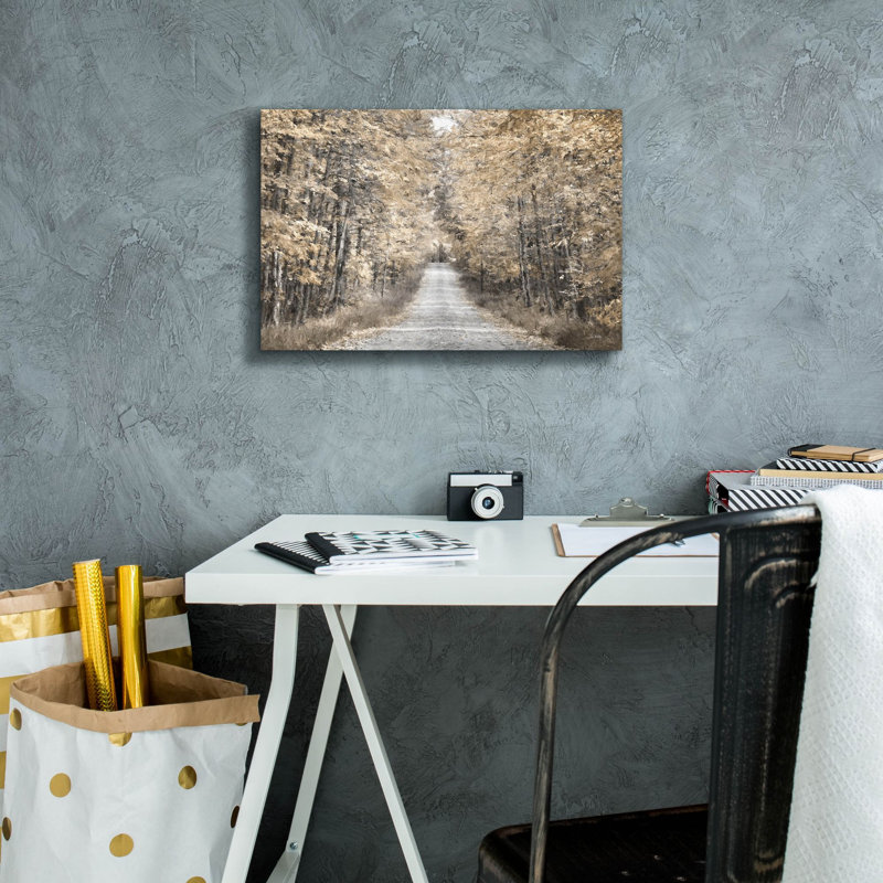 «The Golden Road» par Lori Deiter, art mural sur toile, H 12 po x l 18 po x P 0,75 po