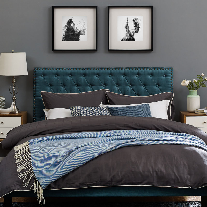 Modway Copper Grove Avdiivka Tufted Linen Headboard, Gray, Full/Queen