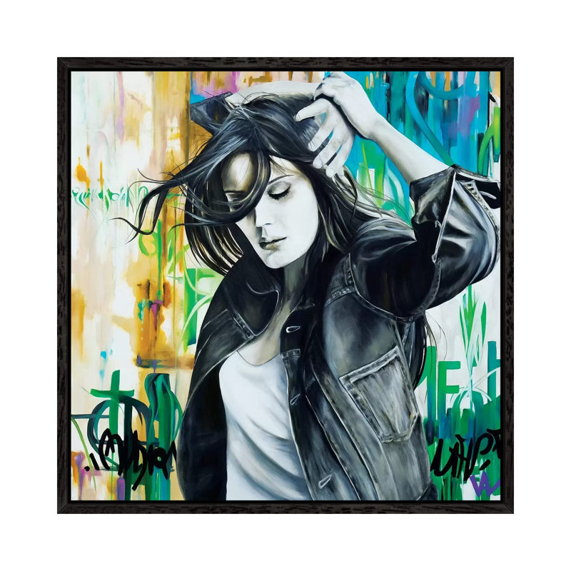 To Feel Good by Val Escoubet - Painting on Canvas, Black Framed, 45.72cm H x 45.72cm W x 3.81cm D