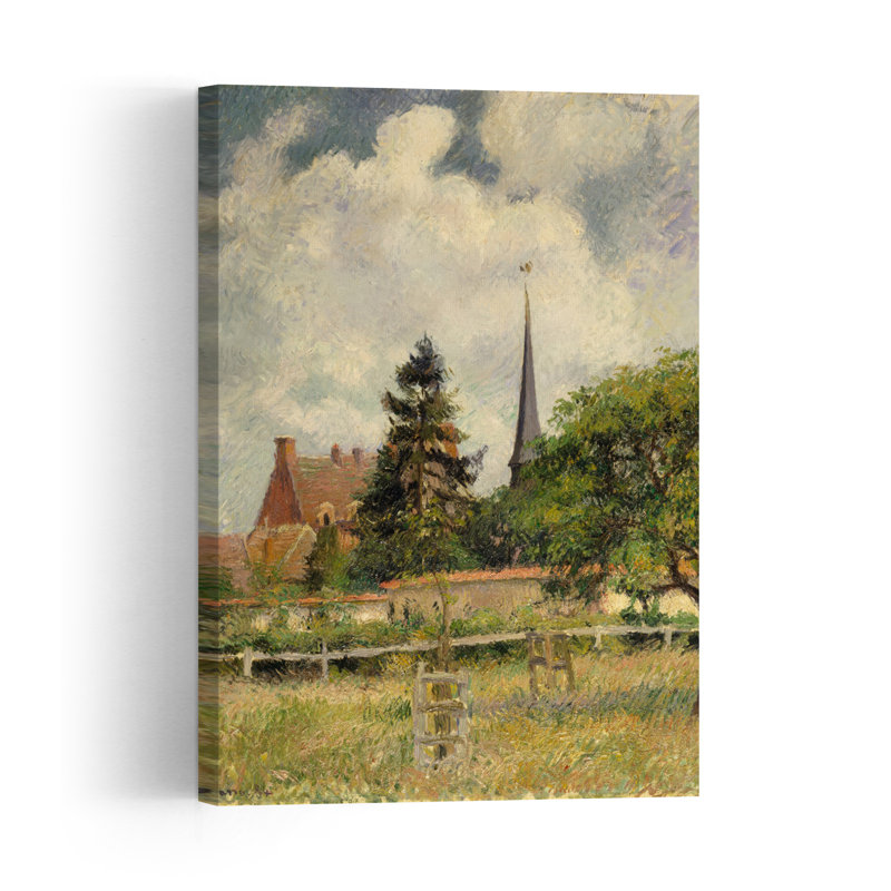 The Church At Eragny, 1884 Impressionist Abstract Contemporary Landscape Tree Wall Art Print - Print, 45.72cm H x 30.48cm W