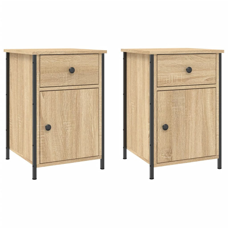 Maybritt 40cm W Bedside Table, Sonoma Oak, Set of 2
