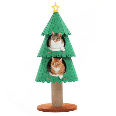 Cat Tree For Indoor Cats With Cozy Houses, Kitty Climbing Furniture For Kittens To Play And Sleep
