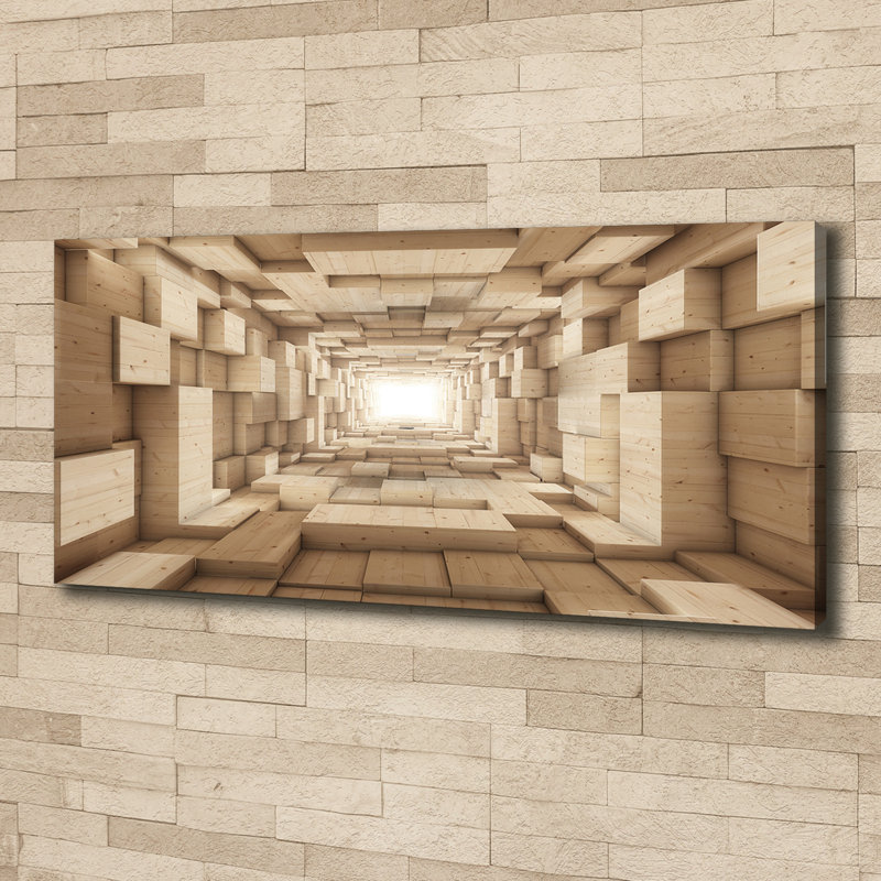 Wooden Tunnel - No Frame Print on Glass, Canvas, 50cm H x 125cm W x 2cm D