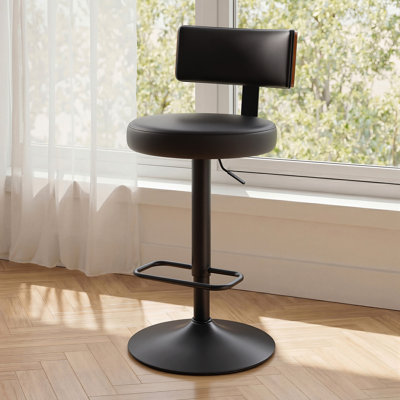 Kamen 25-33" Swivel Adjustable Height Bar Stool Upholstered Counter Stool With Metal Frame