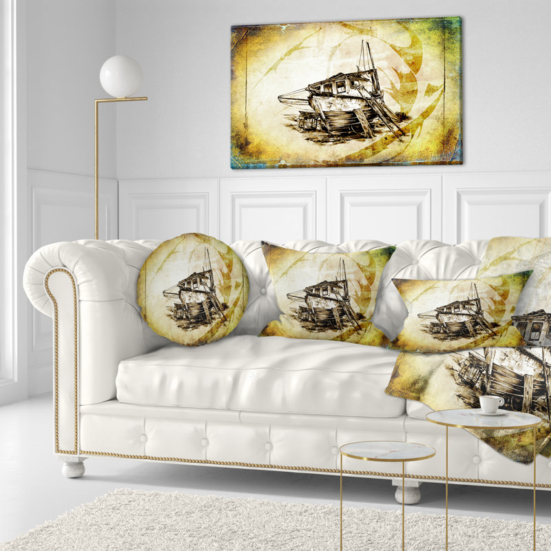 Coussin lombaire en mer de mer pour un grand coussin de bateau antique