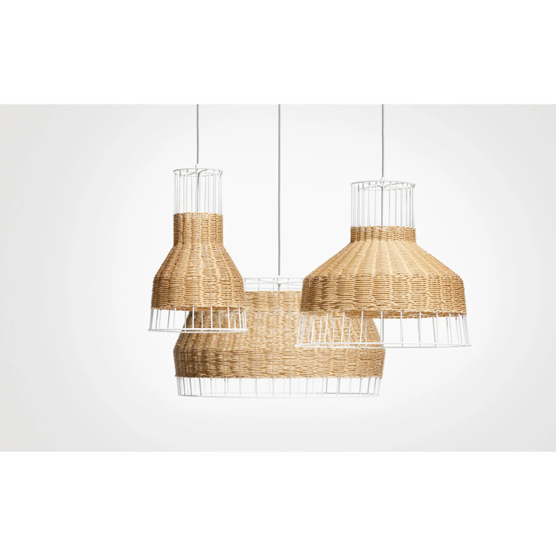 Laika 1 - Light Pendant, Natural, 19" H x 21" W x 21" D, White
