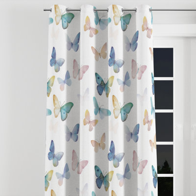Girls Insects Velvet Curtains - Airy Butterfly Air Twin Grommet Curtain - 1 Panel
