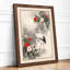 Crane Among Peonies Japandi - Framed Print-2106840327-2106840826
