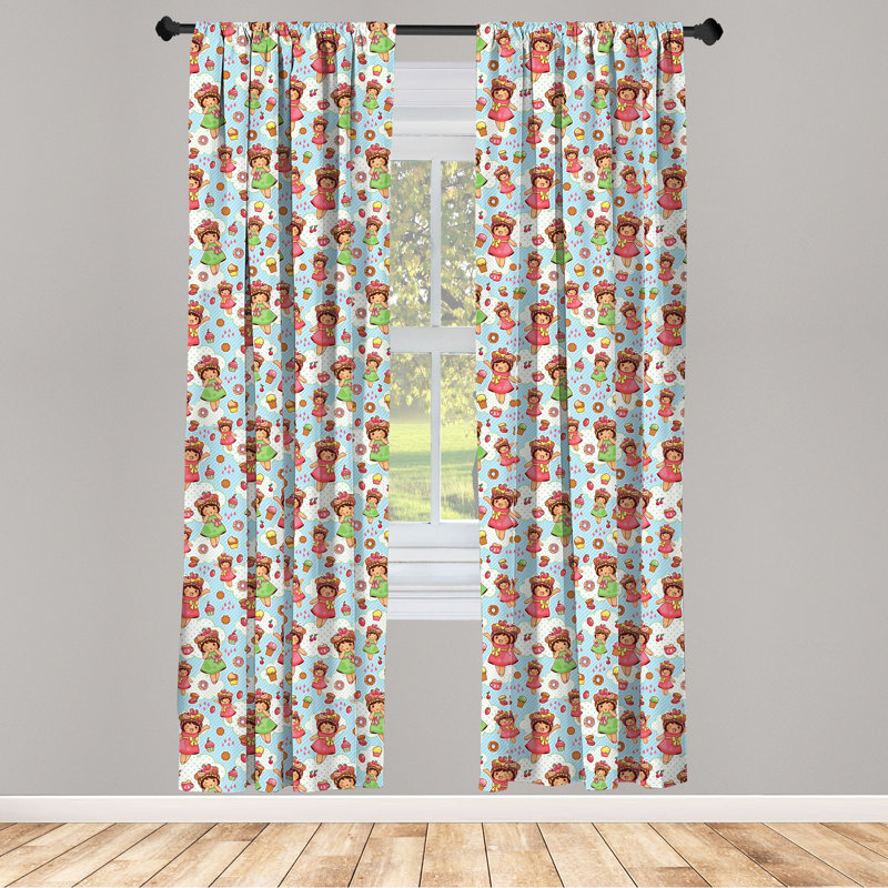 Paire de rideaux semi-transparents avec passe-tringle, 28 po x 95 po