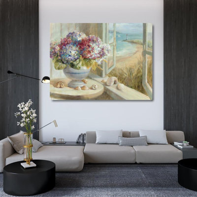 Dovecove Nai, Danhui Gallery Wrapped Canvas Art Titled: Coastal Hydrangea