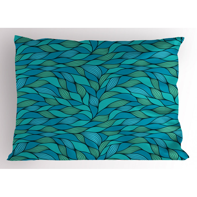 Black/Blue/Green Polyester Microfiber Piece Sham, Twin