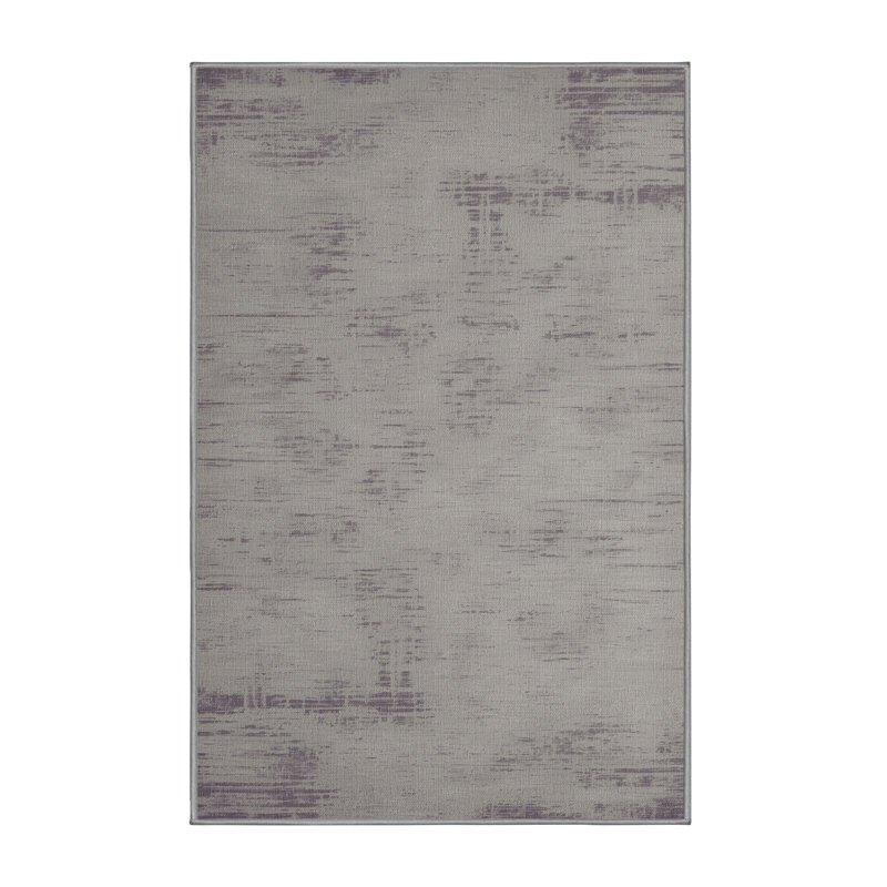 Tapis abstrait gris lavable à la machine, Rectangulaire 2 pi x 3 pi