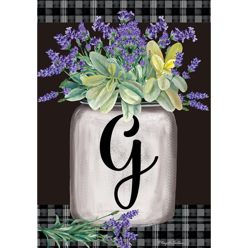 Drapeau de jardin ferme monogramme lettre G