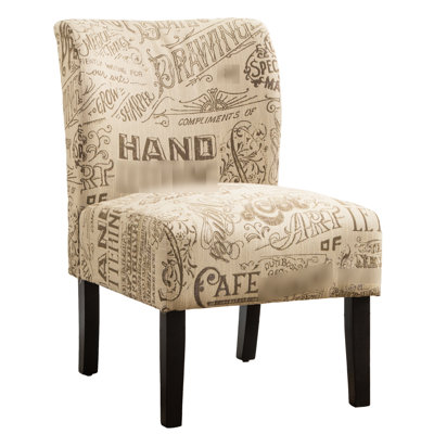 Chalkboard Print Accent Chair - Contemporary Style, Approved Fabrics, And Convenient Fabric Chair, Design, Cushion, Removable Back Legs, 29.65" Depth