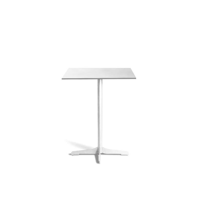 Ceru Outdoor Square Bar Table, White, White HPL