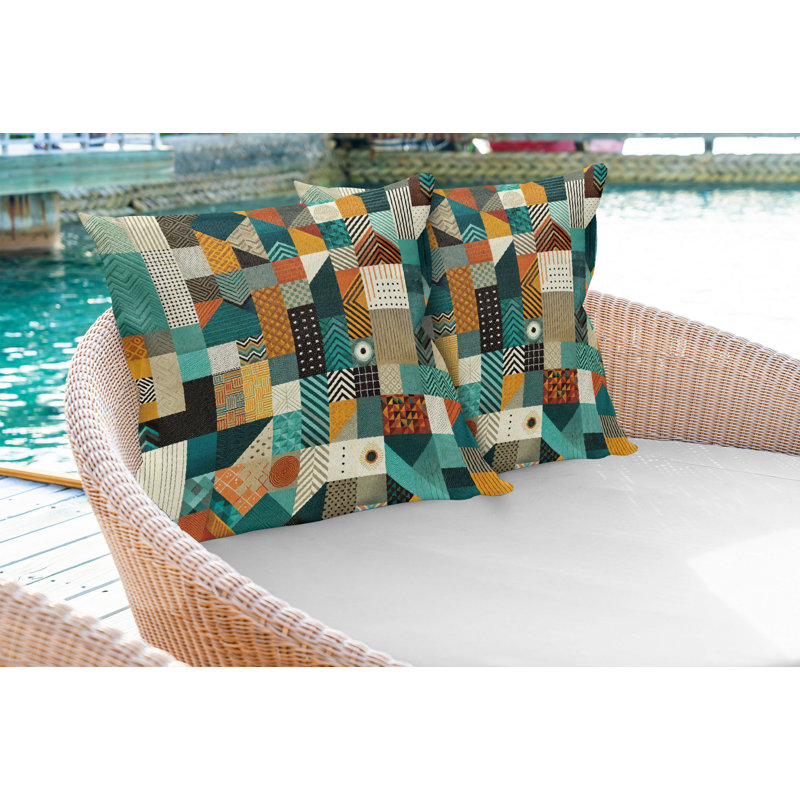 Coussin décoratif réversible en tissu, H 20 po x l 20 po, Carré