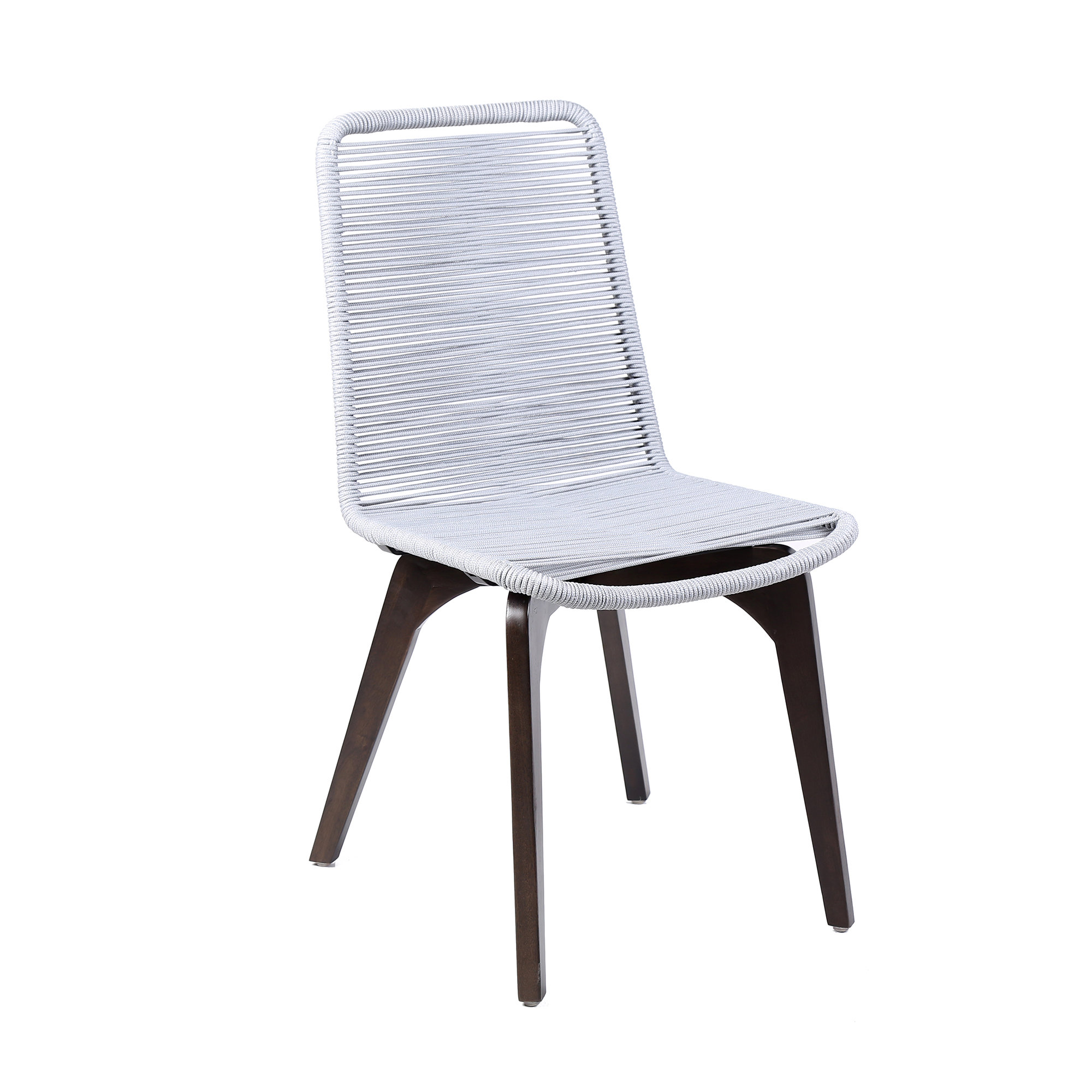 Kitty Wood Premium All-Weather Wicker Outdoor Dining Side Chair, Earth , Silver