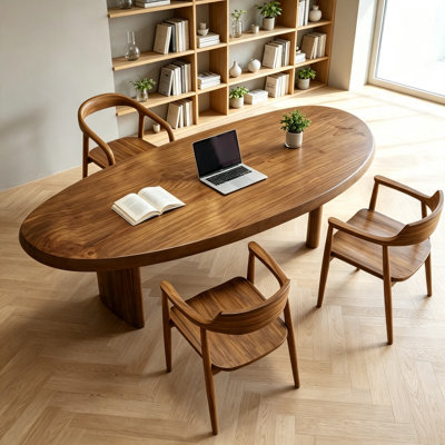 Nut-Brown Solid Wood Pine Novelty Desk