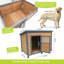 45"Large Solid Wood Dog House, Waterproof PVC Plastic Roof, Breathable Wooden Doors