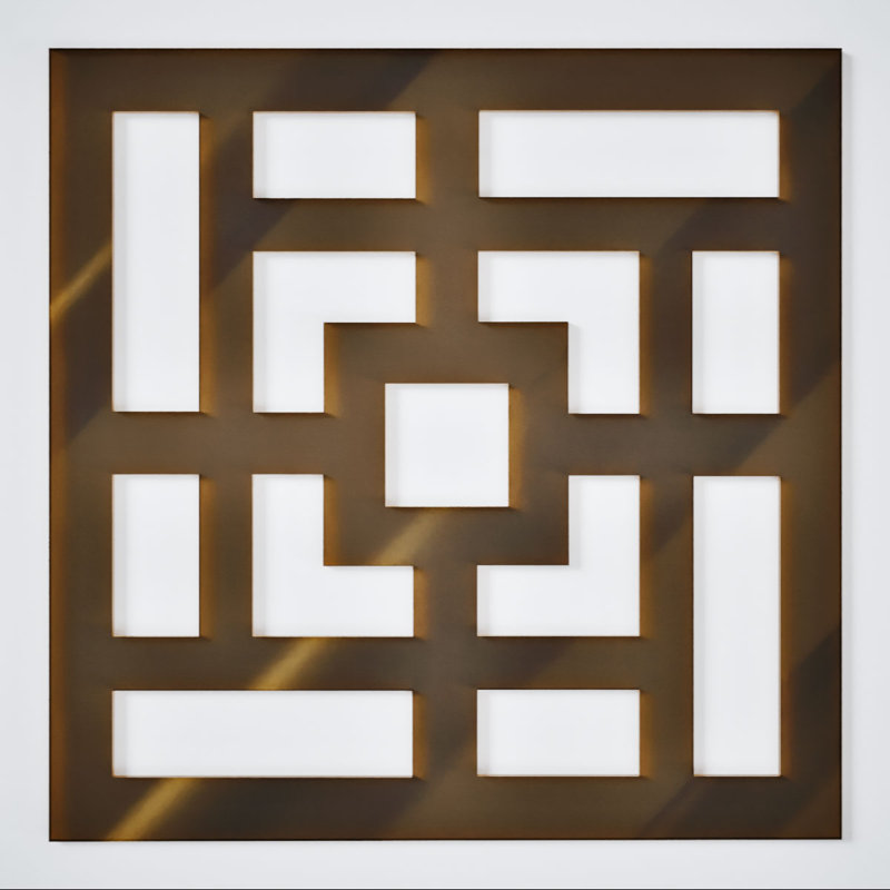 Monessen Decorative Fretwork Acrylic Wall Panels, Medium, 15 3/8"W x 15 3/8"H x 1/8"T, Bronze Mirror, Bronze