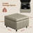 23.5" W Square Faux Leather Ottoman With Storage Puff with Casters-1613154856