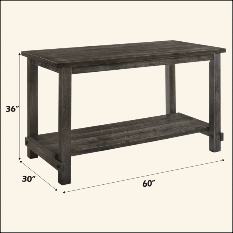 Table à hauteur de comptoir au fini gris patiné