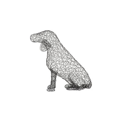 Crazy Wire Dog Beagle Metal Garden Statue