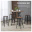 Ensemble de table de bar et de tabouret industriel HOMcom 5 pièces avec table de salle à manger à hauteur de comptoir ronde et quatre sièges assortis, finition en panneau de particules brun
