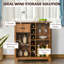 Armoire à vin 6 bouteilles - Buffet avec support et tiroir en verre, support brun 1 finition