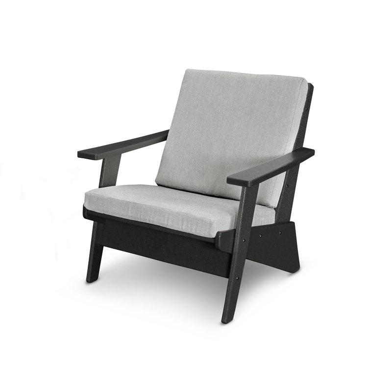 Riviera Modern Lounge Chair, Granite, Black