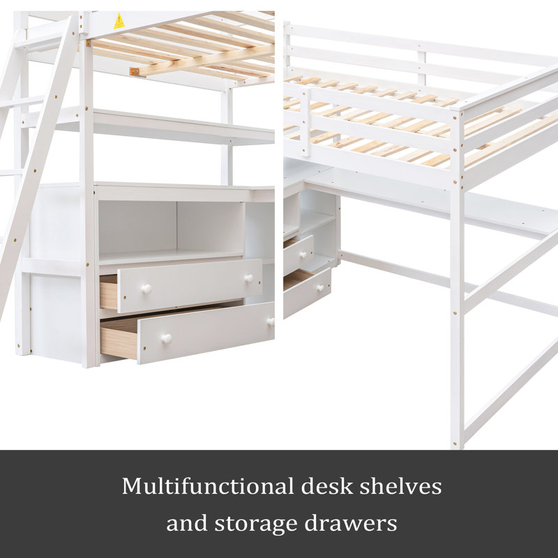 Lit mezzanine double Jerricho Kids, Blanc