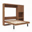 Lit escamotable avec armoire de rangement latérale, éclairage DEL, bureau intégré et portes d'armoire cintrées-293692413