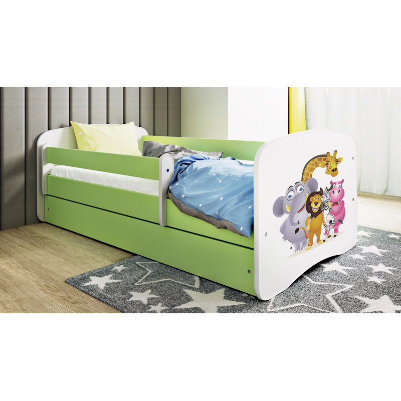 Cicero Standard Panel with Storage Included, Toddler (70 x 140 cm), Green/White