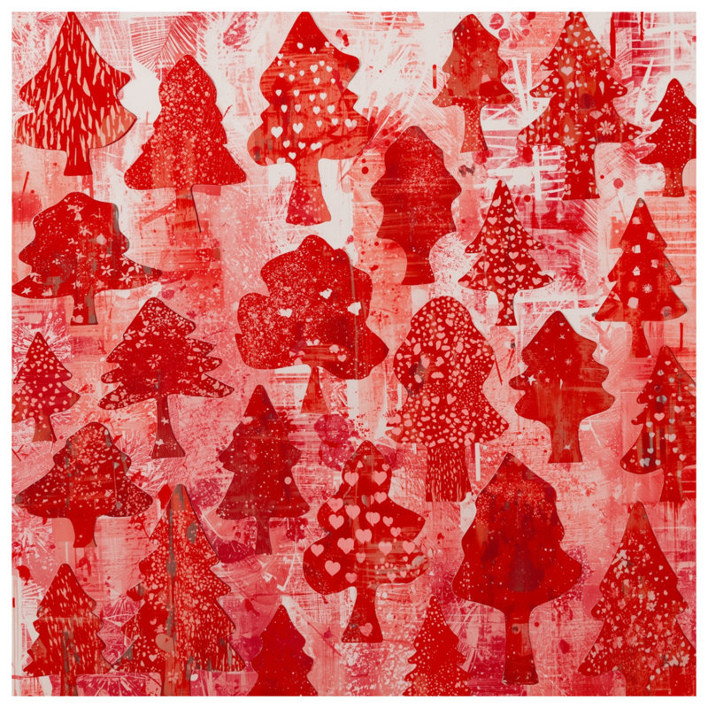 Tapis de bain Red Christmas Trees, L 24 po x L 17 po
