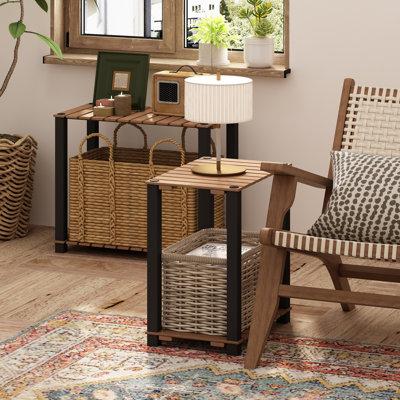 Waad Solid Wood Top End Table