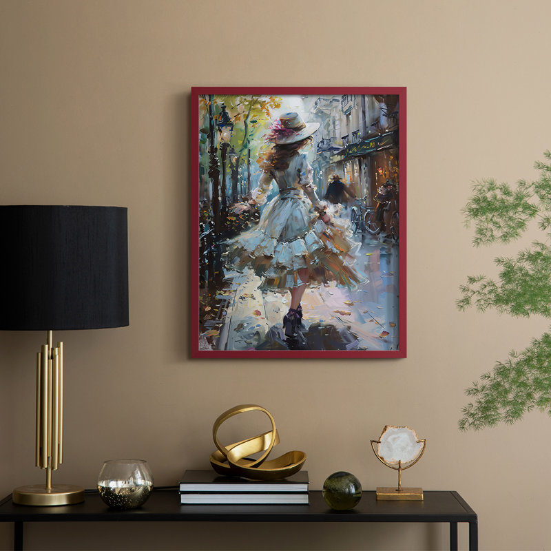 «WOMEN Series DCCLV», reproduction encadrée - bois massif, H 21 po x l 17 po, Rouge