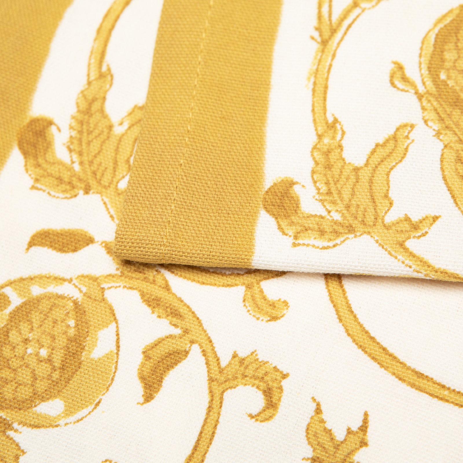 Brona Floral Table Runner, 72" L x 16" W, Mustard/White