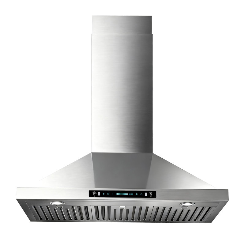 30" 900 CFM  Convertible Wall Mount Range Hood Stainless Steel Quiet 4 Speed Gesture Remote and Touch Panel Control with LED Lights