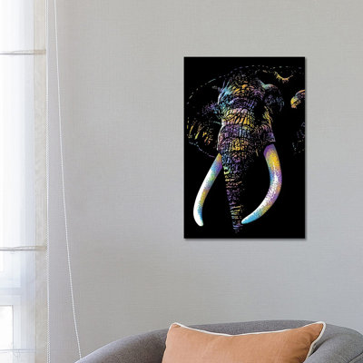 Elephant Colourful by Alberto Perez - Wrapped Canvas Painting