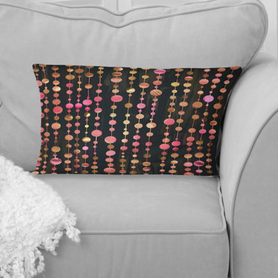 Pink Gold Glittering Gems I - Modern Lumbar Pillow