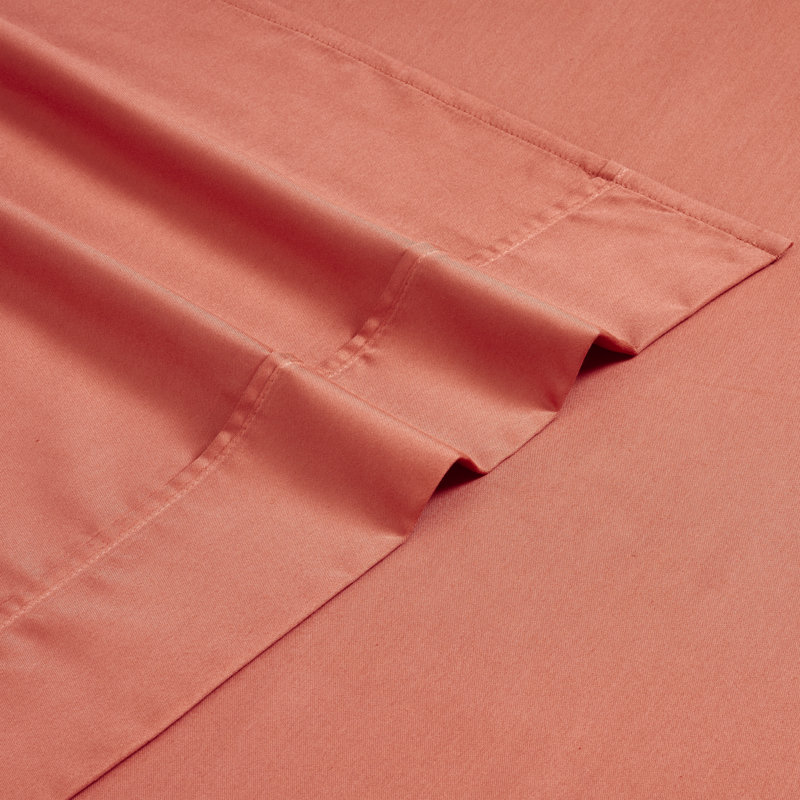 Ensemble de draps supérieur en mélange de coton infroissable à densité de tissage 1200 fils Superior, Corail