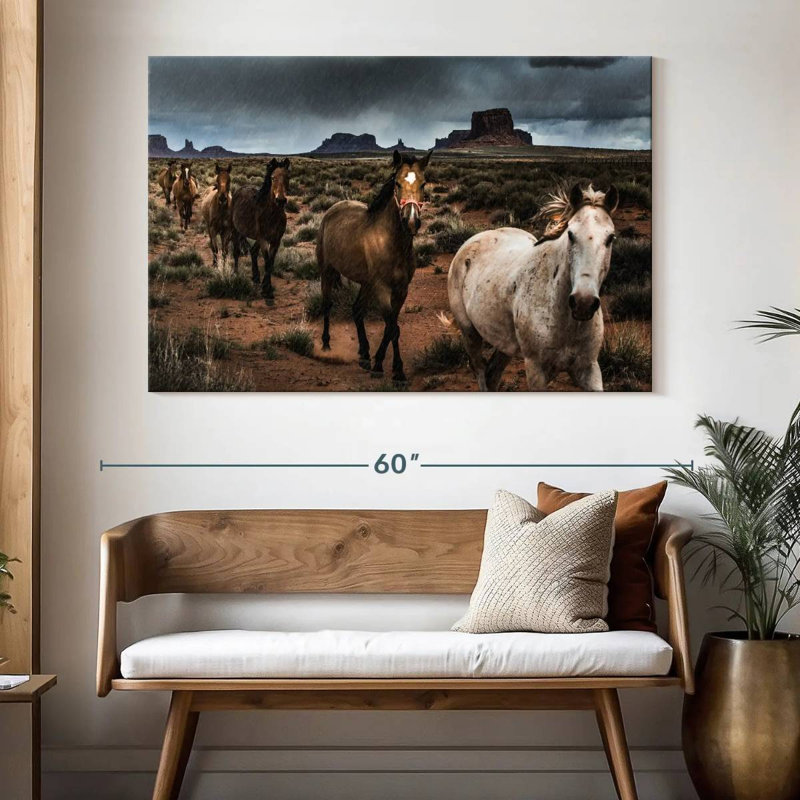 Brampt Mighty Monument Valley Horses, H 34 po x l 51 po