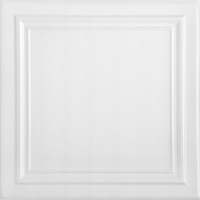 Carreau de plafond blanc en PVC 1,64 pi x 1,64 pi à coller