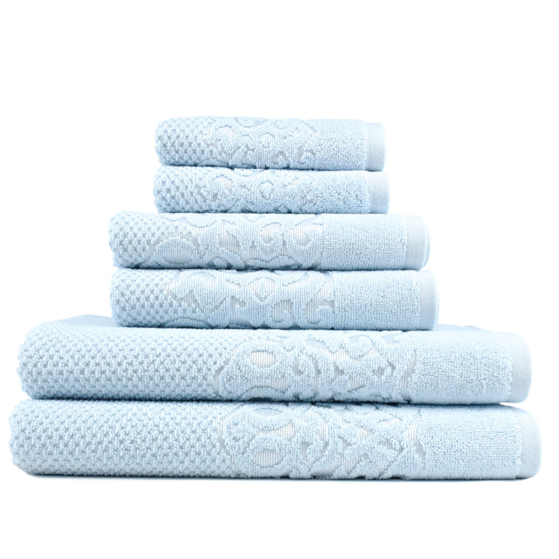 Travers 6 Piece Turkish Cotton Towel Set, Ice Blue