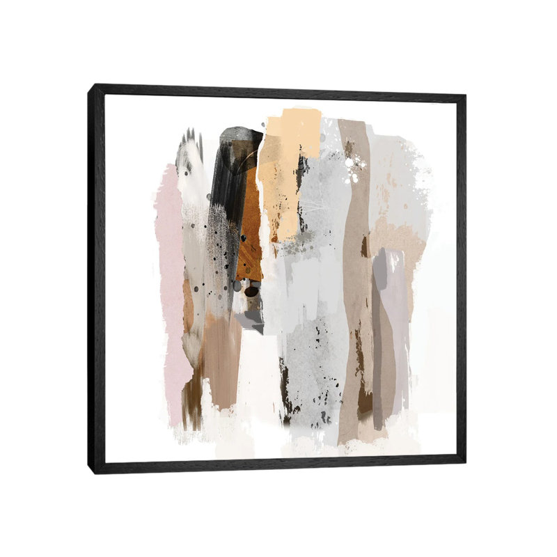 Fragments I by Roberto Moro - Painting on Canvas, Black Framed, 45.72cm H x 45.72cm W x 3.81cm D